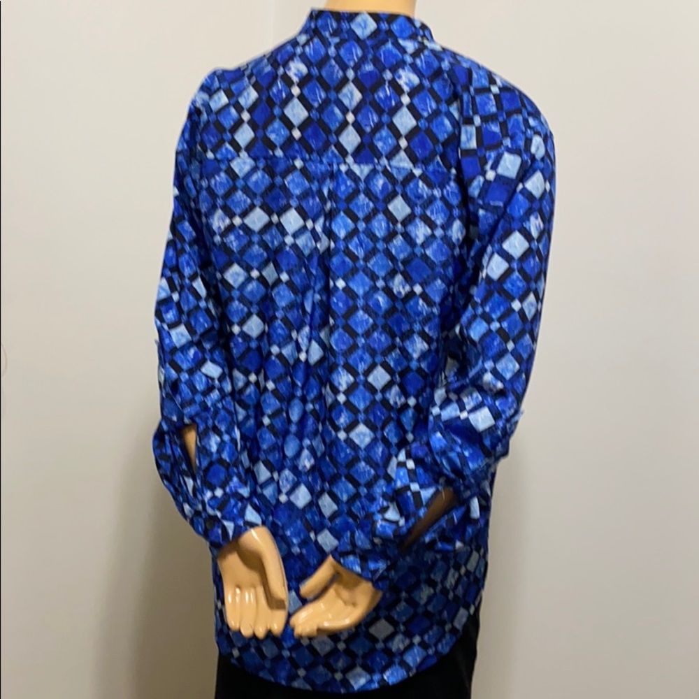 Micheal Micheal Kors size M blue and black blouse - Picture 4 of 6